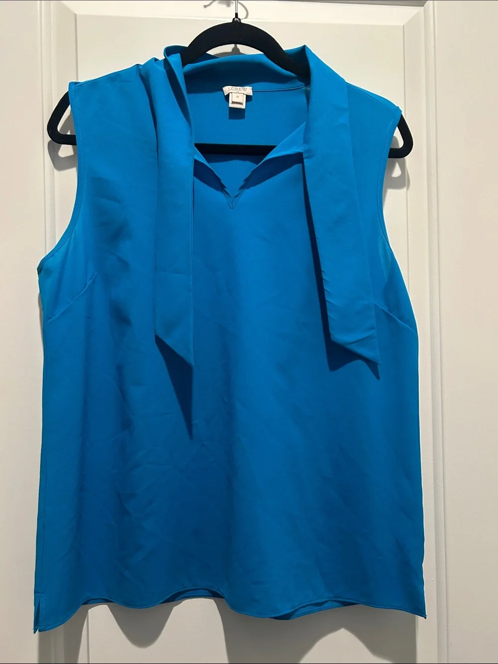 J. Crew Sleeveless Tie-Neck Camisole in Turquoise Blue
